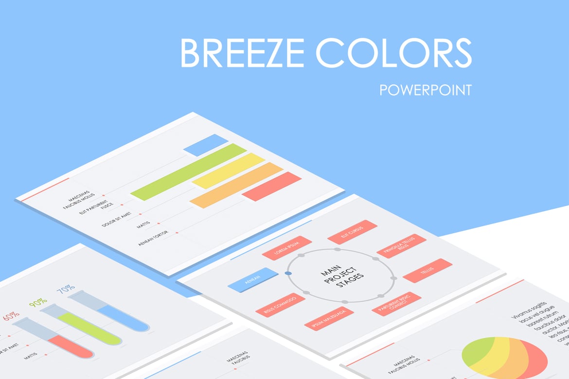 Template Presentasi PowerPoint Breeze Colors yang Profesional