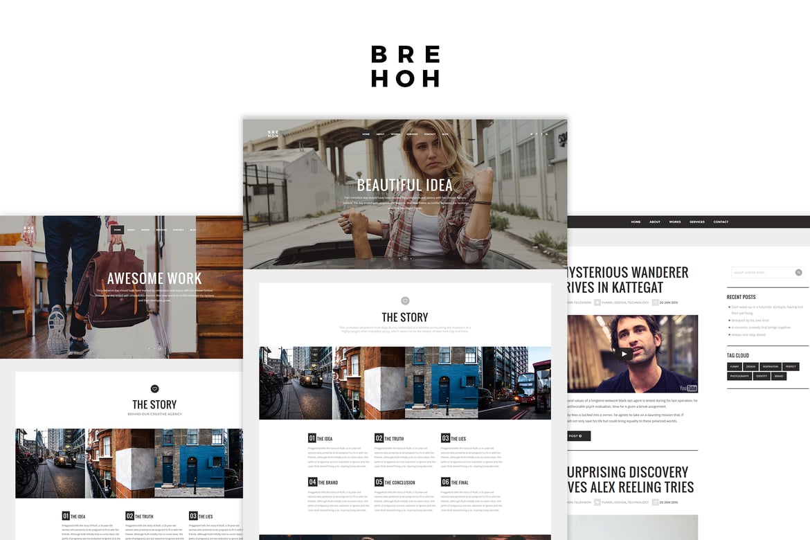 Template Website Portofolio Brehoh yang Responsif dan Modern