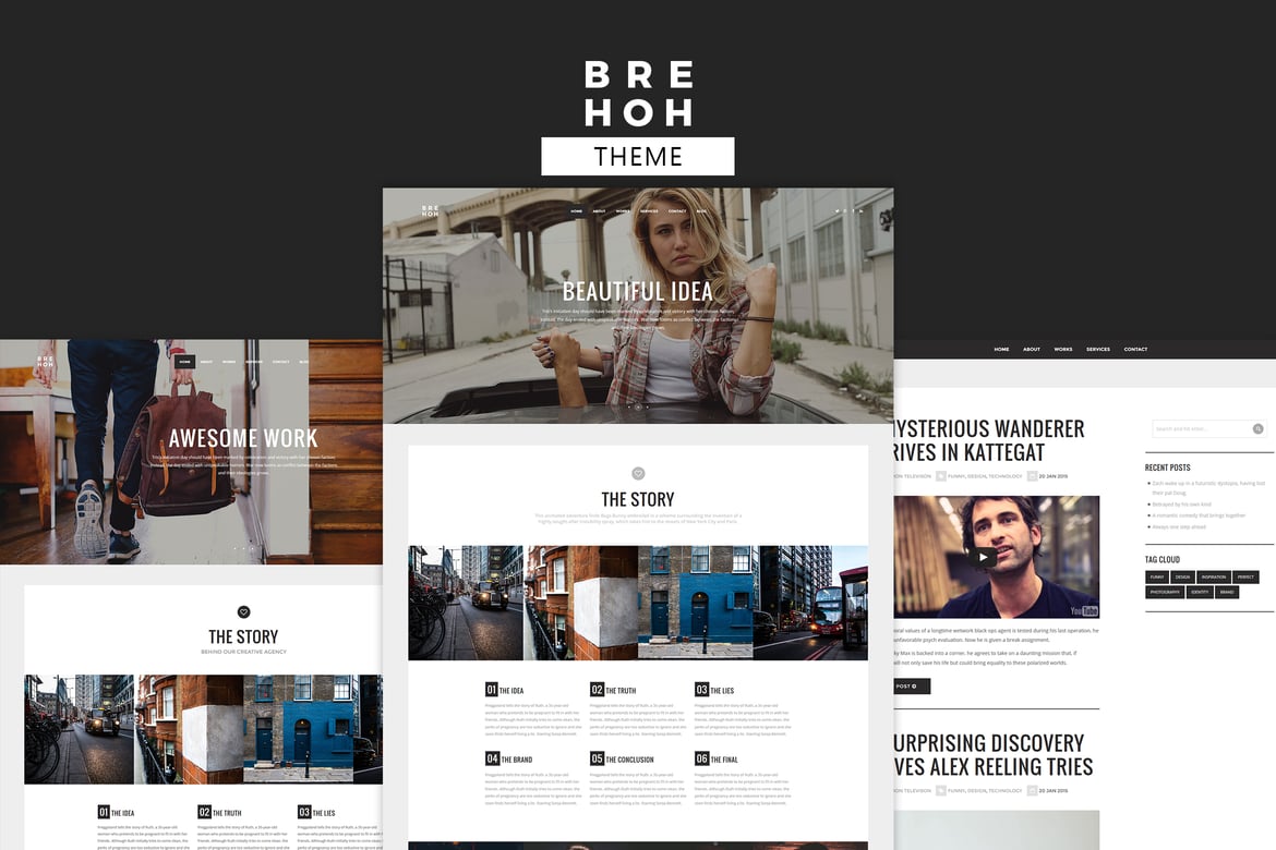 Tema Portfolio WordPress Brehoh yang Responsif dan Modern