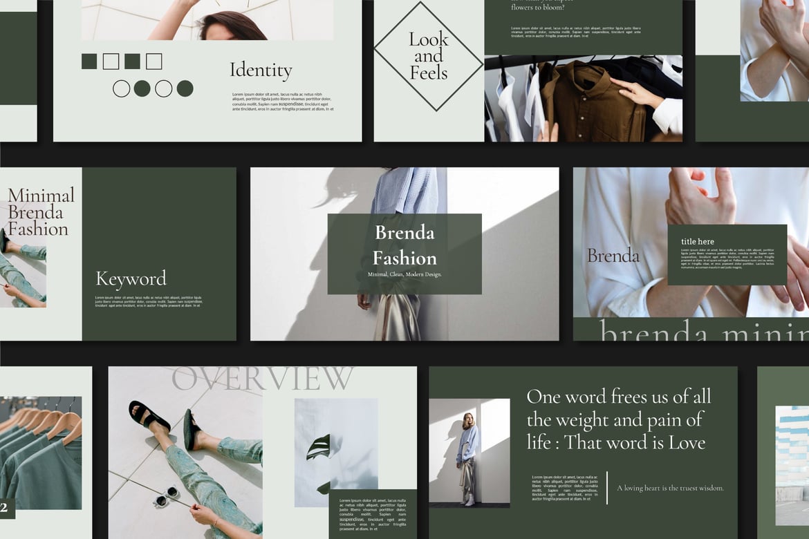 Template Presentasi PowerPoint Brenda Minimalis yang Stylish