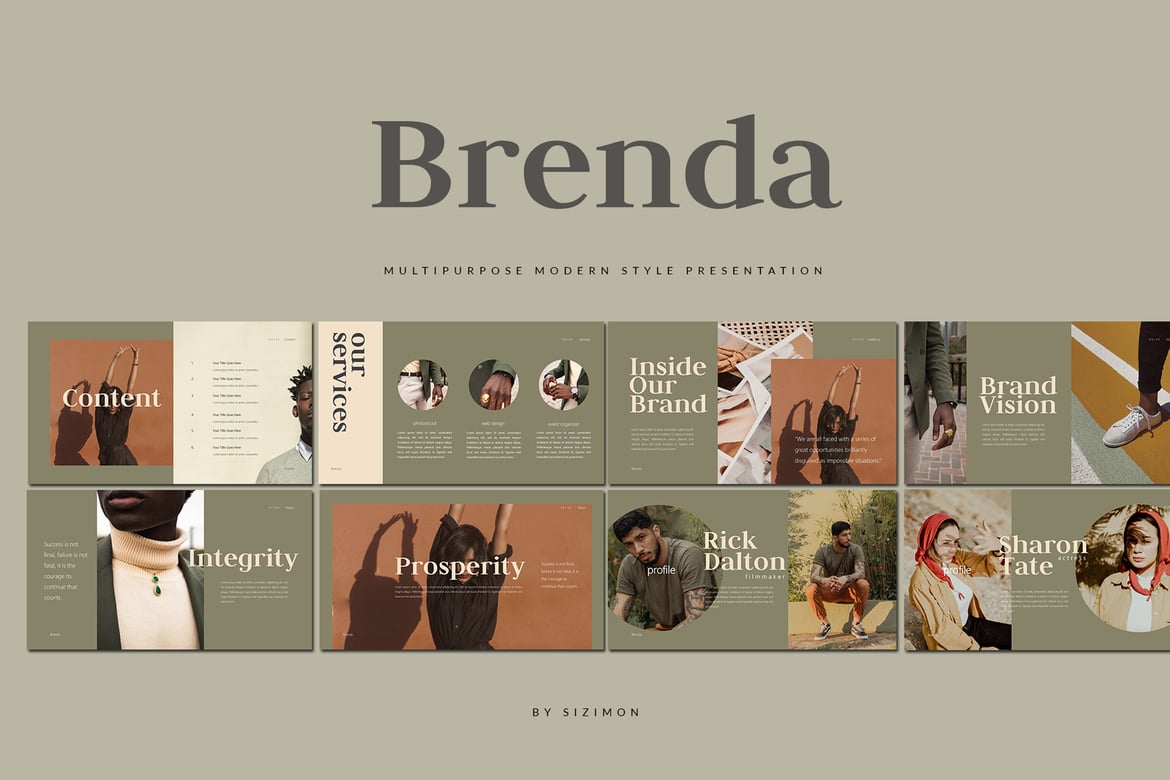 Template Presentasi Brenda - PowerPoint Kreatif dan Multifungsi
