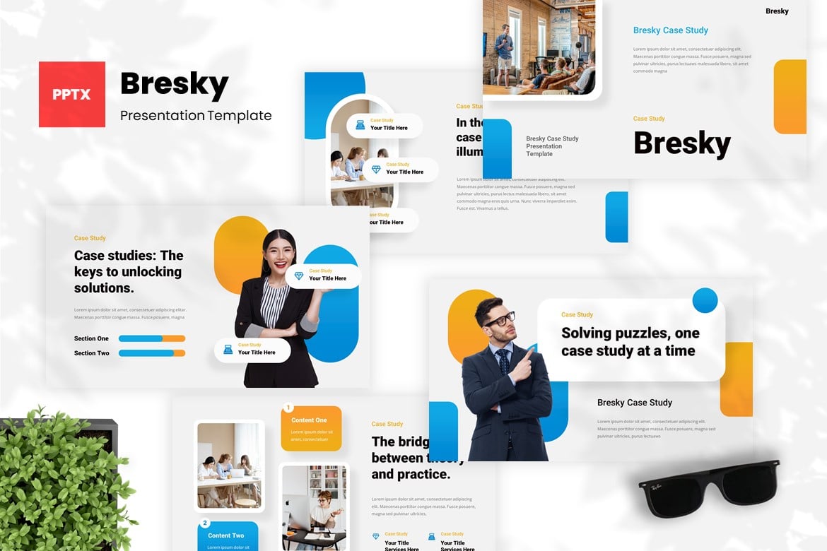 Bresky - Template PowerPoint Studi Kasus yang Menarik dan Profesional