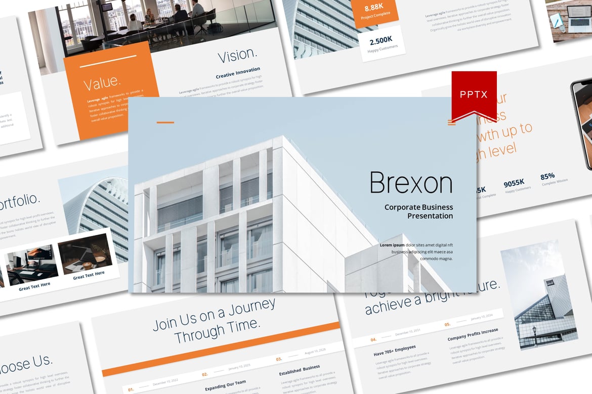 Template Presentasi PowerPoint Brexon untuk Bisnis Korporat