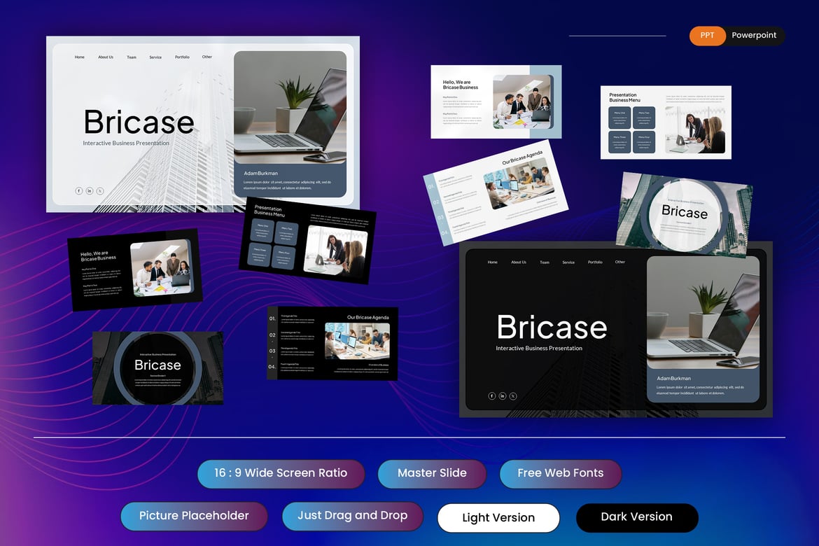Bricase - Template Presentasi PowerPoint Interaktif untuk Bisnis