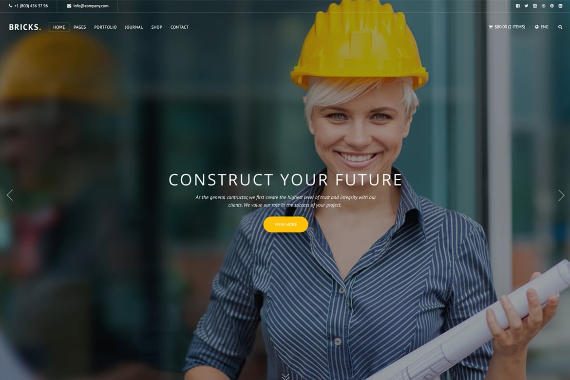Template Website Bricks untuk Konstruksi dan Bangunan yang Profesional