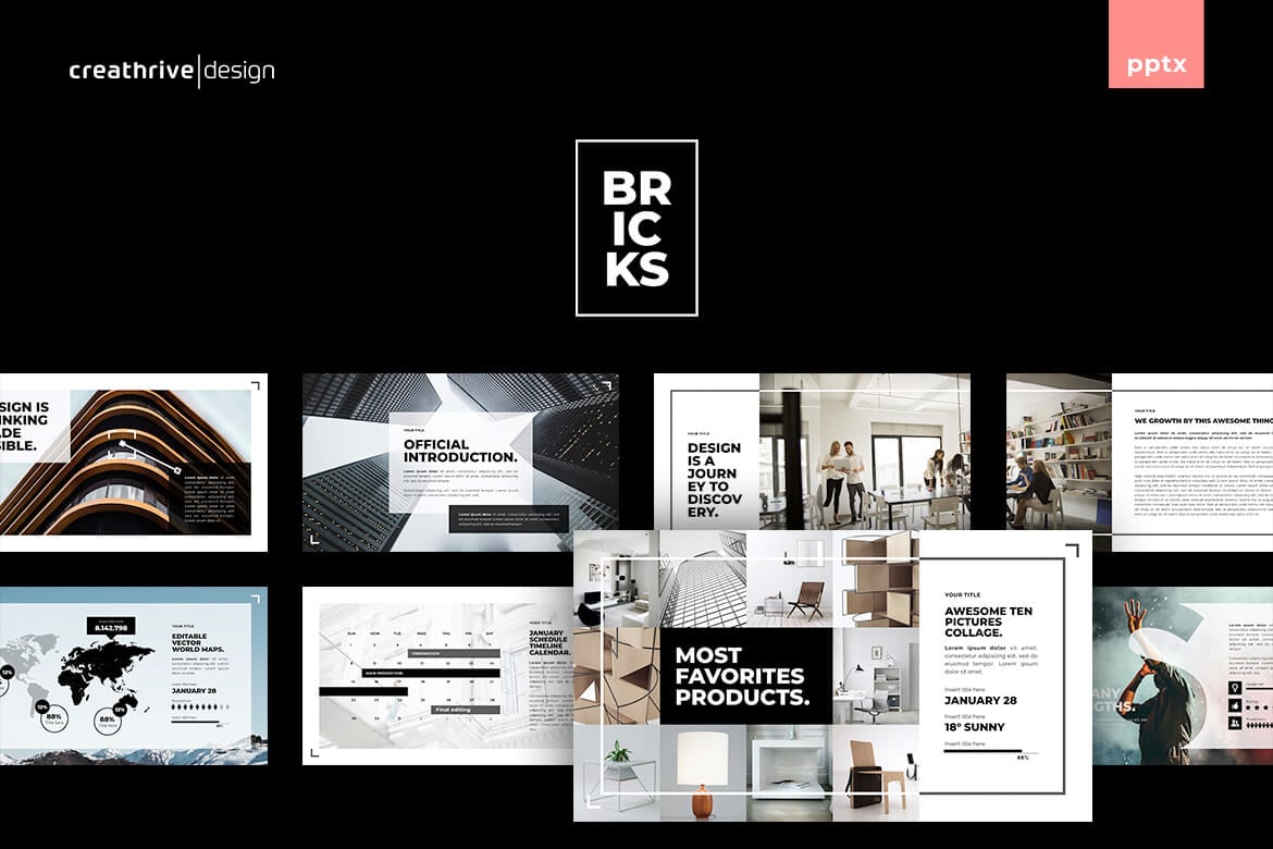 Template PowerPoint Bricks: Desain Profesional untuk Presentasi Anda