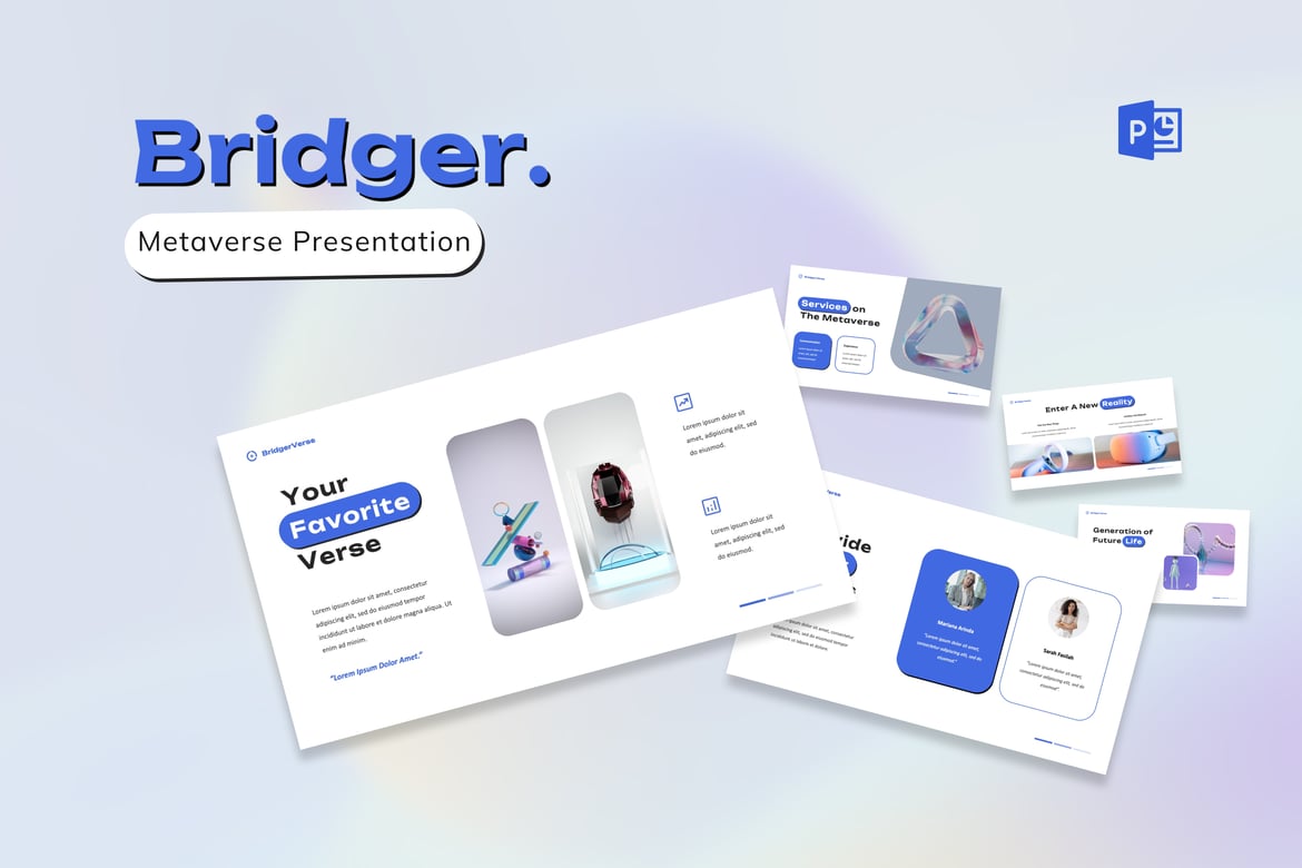 Bridger - Template PowerPoint Presentasi Metaverse yang Modern