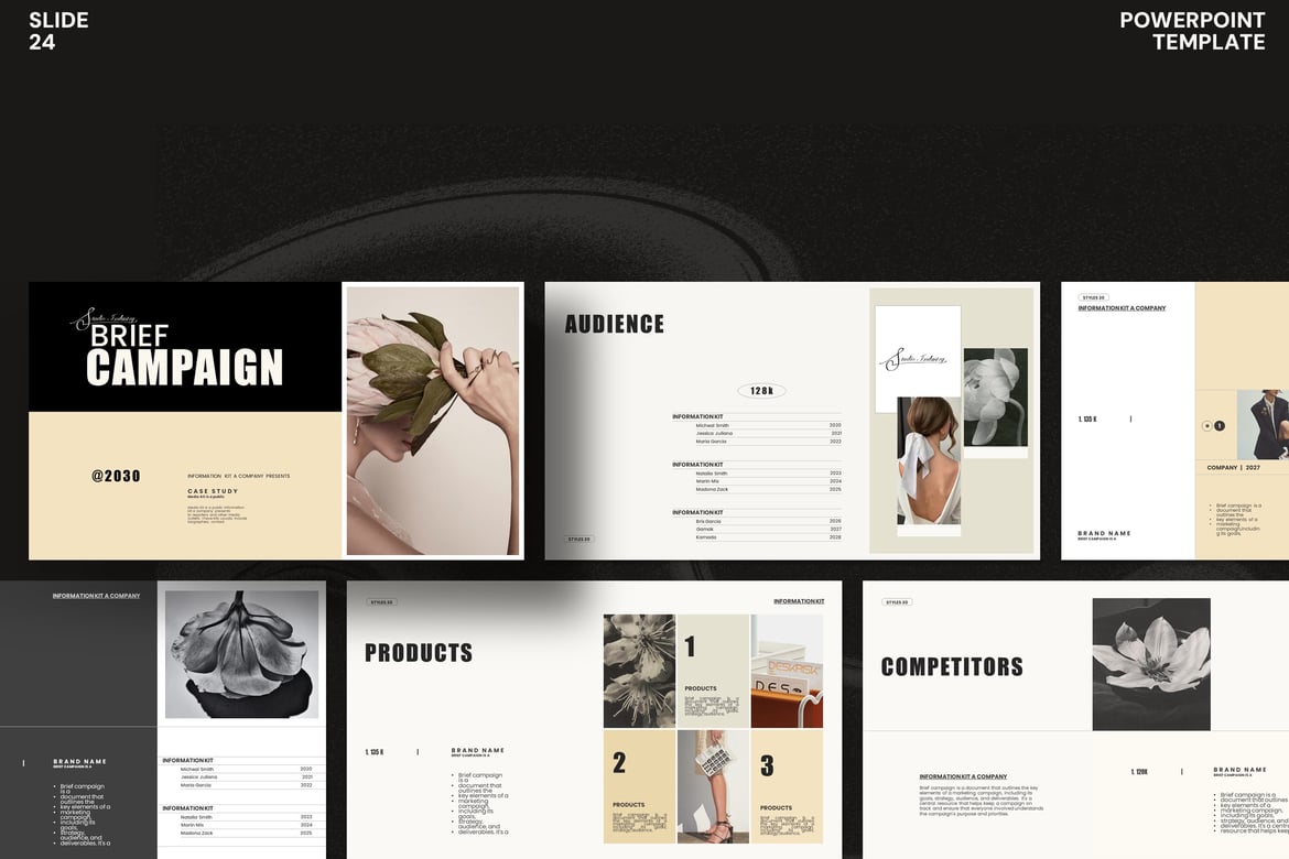 Template PowerPoint Kampanye Singkat yang Menarik