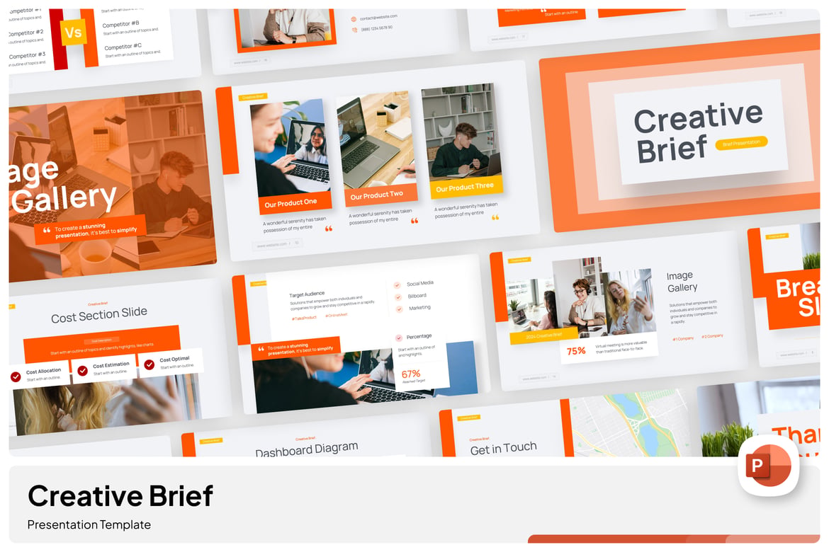 Template Presentasi PowerPoint Brief Creative yang Menarik