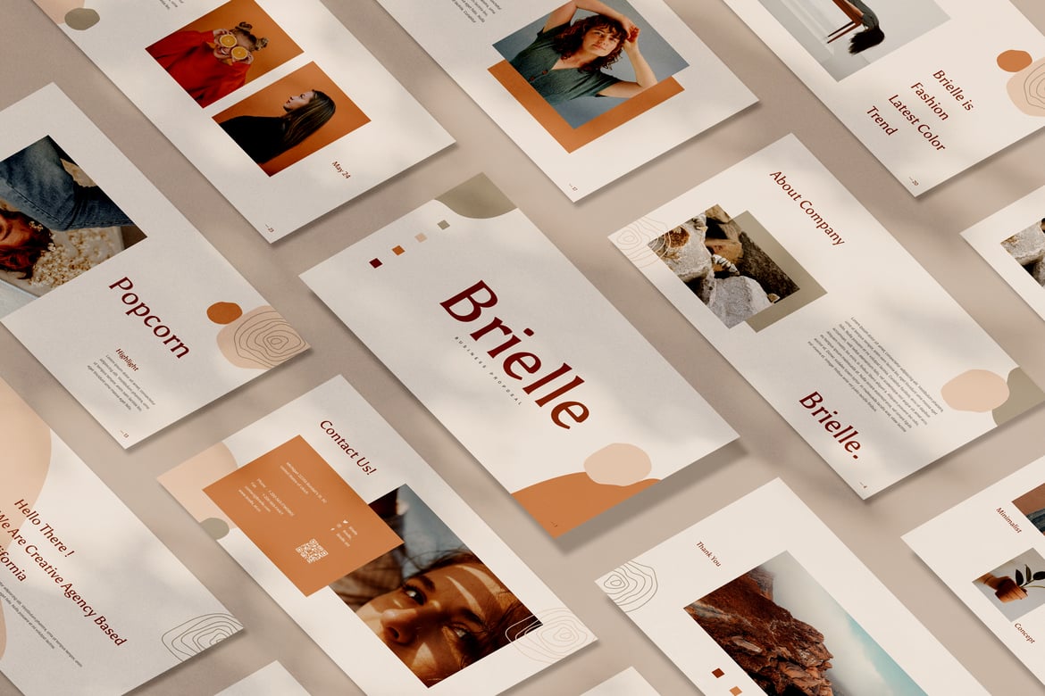 Template Powerpoint Brielle: Solusi Presentasi Minimalis yang Elegan
