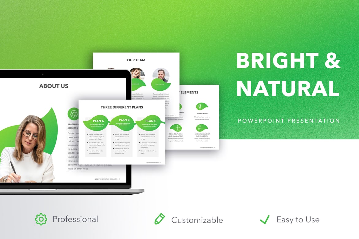 Template PowerPoint Cerah & Alami untuk Presentasi Profesional