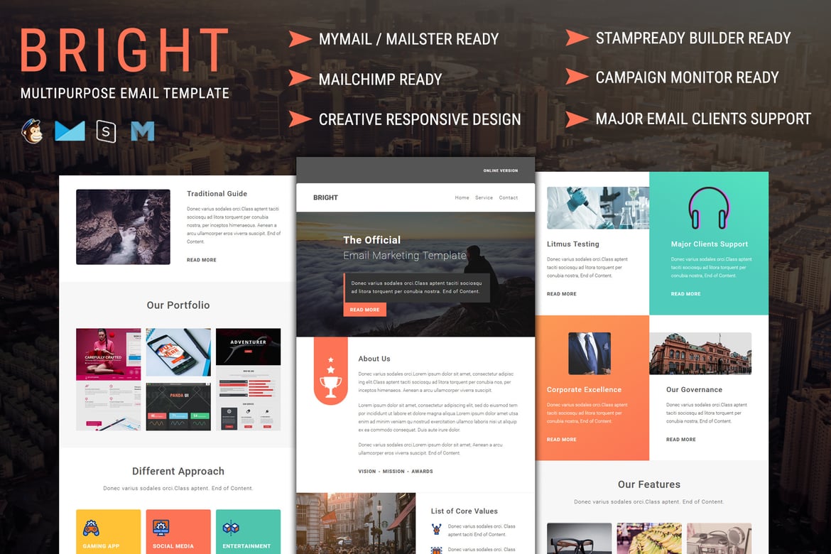 Bright - Template Email Responsif Serbaguna untuk Bisnis Anda
