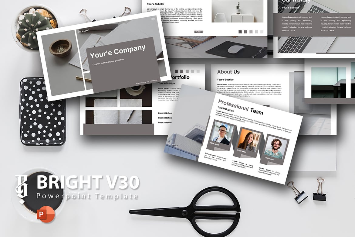 Template Powerpoint Bright V30 - Presentasi Modern dan Kreatif