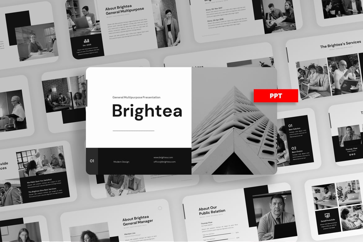 Brightea - Template PowerPoint Serbaguna untuk Presentasi Profesional