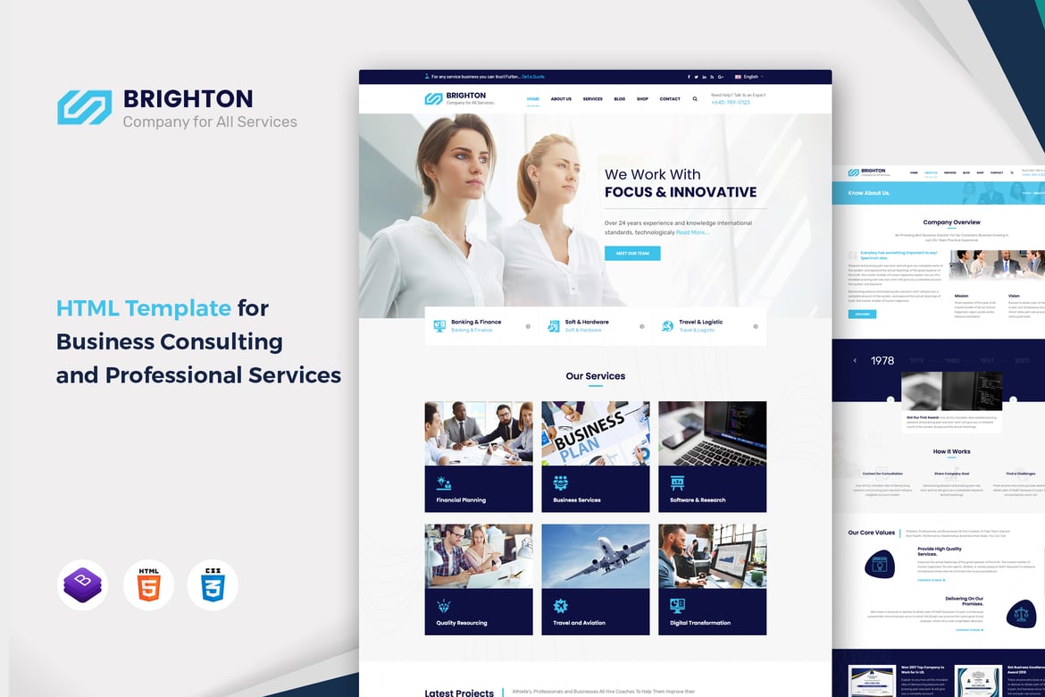 Brighton - Template Website untuk Layanan Konsultasi Bisnis