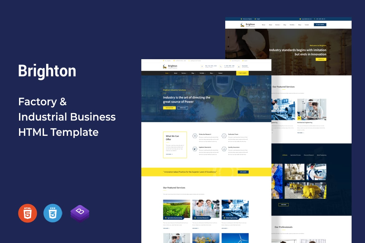 Template Website Industri Brighton - Solusi Terbaik untuk Bisnis Anda