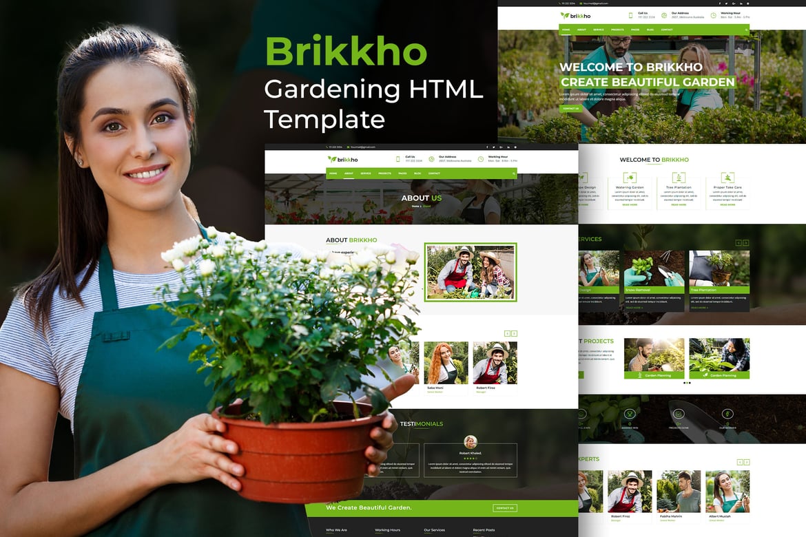 Template Website Brikkho untuk Taman dan Lanskap yang Menawan