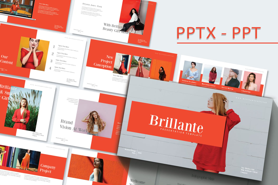 Template Powerpoint BRILLANTE - Solusi Presentasi Stylish Anda