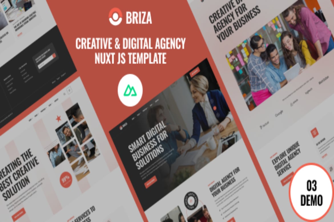 Template Website Kreatif Briza untuk Agensi Digital dan Kreatif