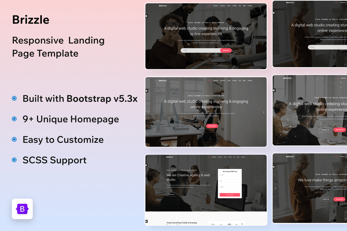 Brizzle - Template Website Landing Page Modern dan Responsif