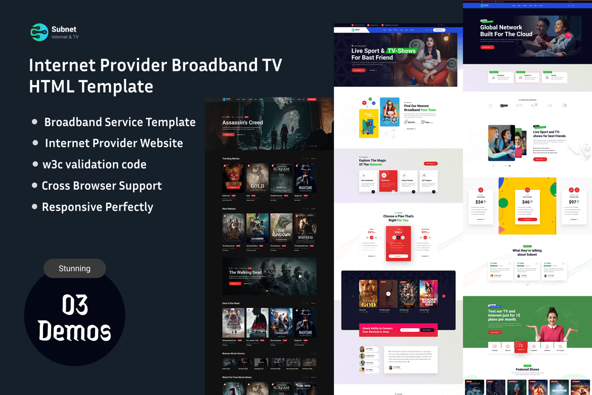 Template Website Provider TV Satelit dan Internet Broadband Templ