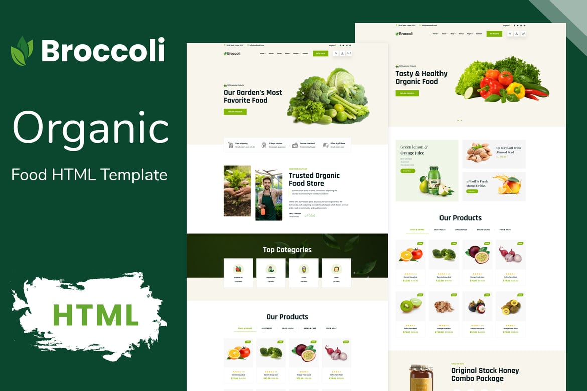 Template Website Organik Broccoli - Solusi E-commerce Makanan Sehat