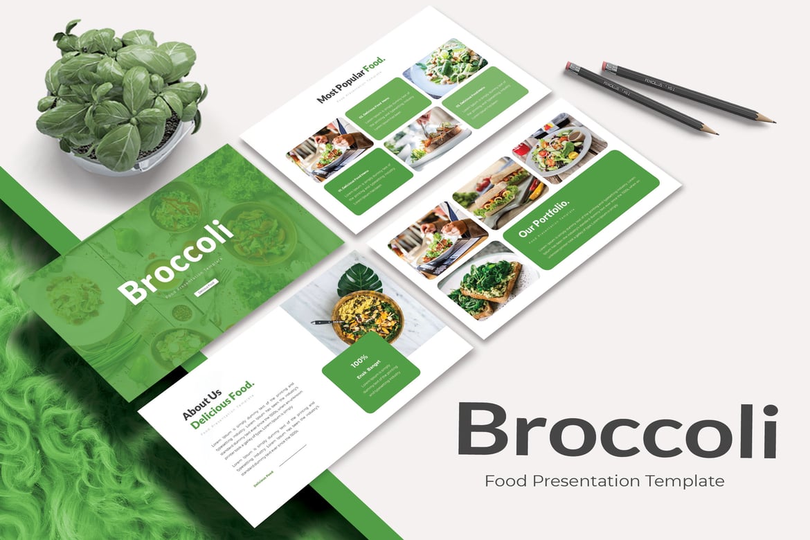 Template PowerPoint Brokoli - Kreatif dan Modern untuk Presentasi Anda