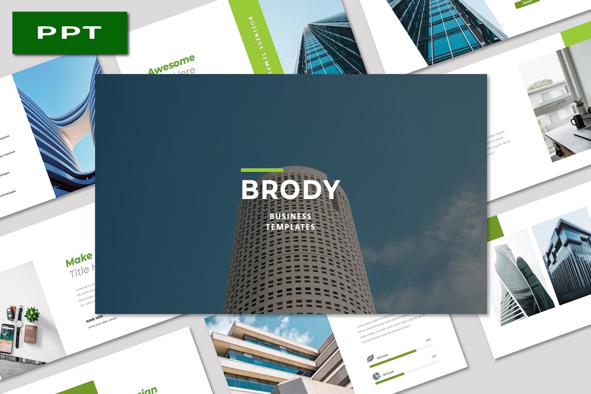 Template PowerPoint Brody: Presentasi Bisnis yang Elegan dan Minimalis