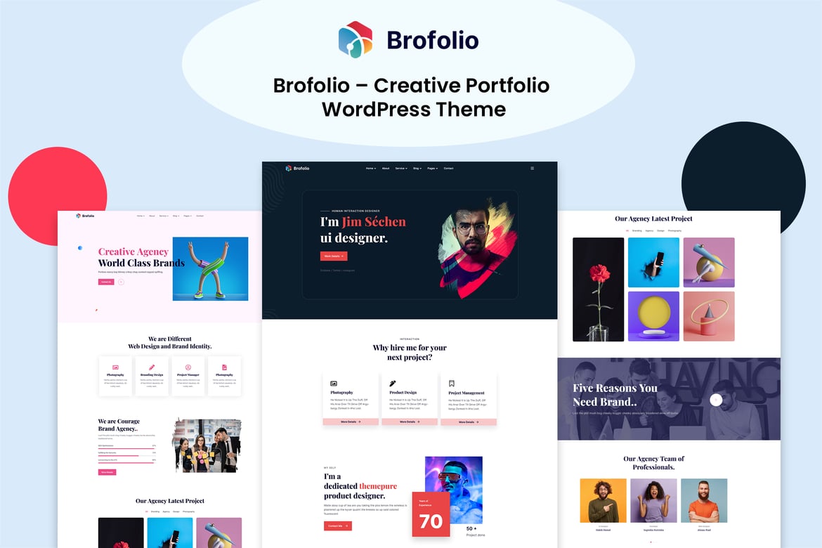 Brofolio - Tema WordPress Portofolio Kreatif yang Menarik