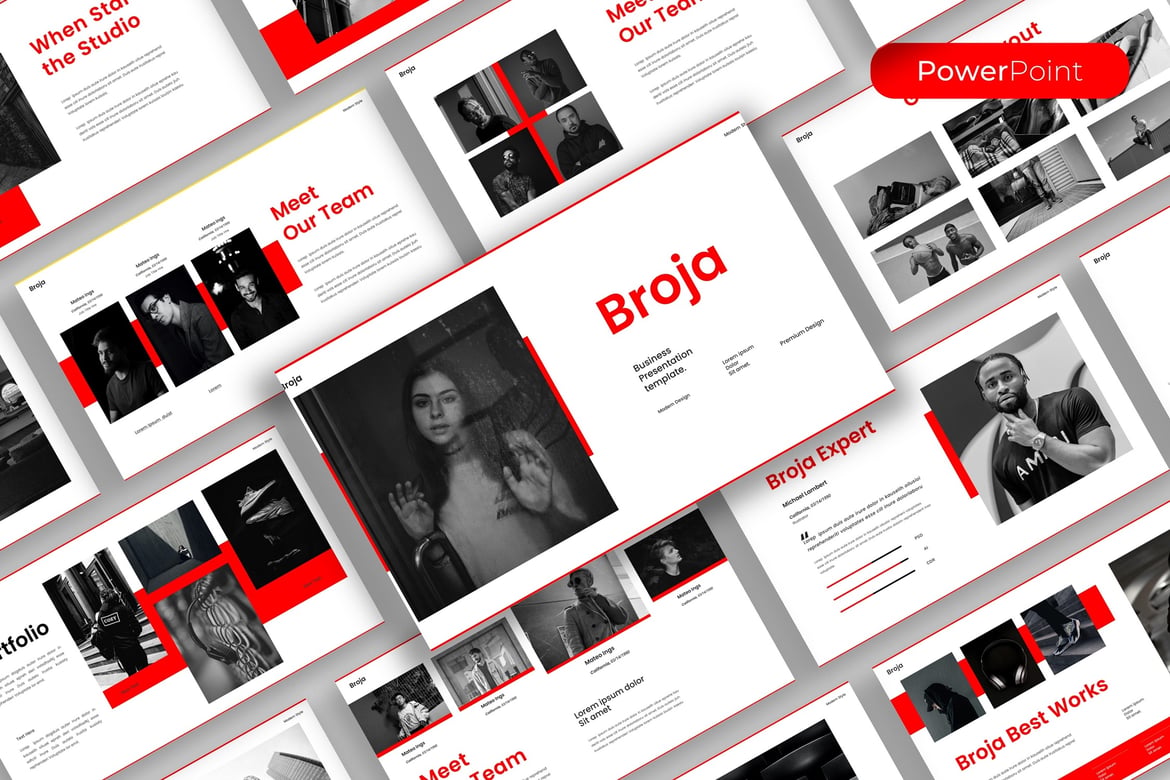 Template PowerPoint Broja untuk Bisnis yang Menarik dan Profesional