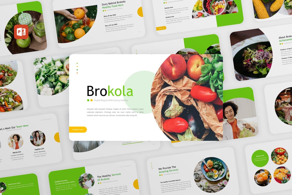 Brokola - Template PowerPoint Makanan Sehat yang Menarik