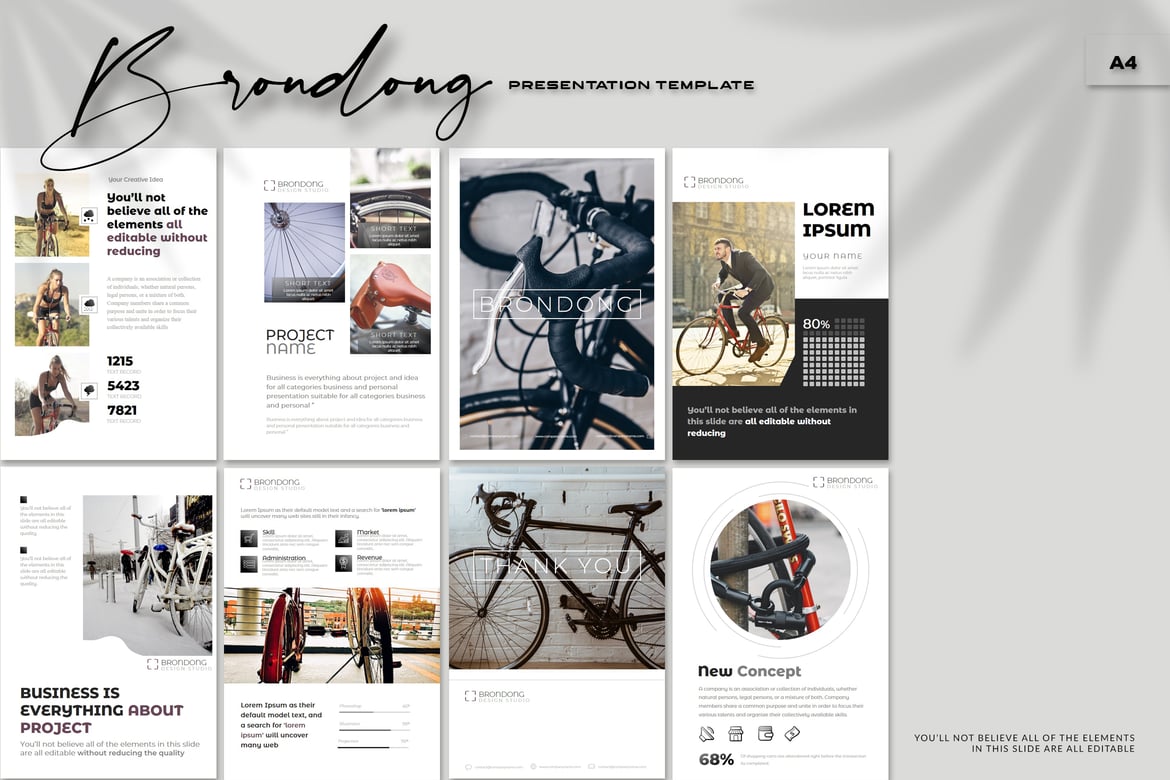 Template PowerPoint Brondong - Desain A4 Kreatif untuk Presentasi Anda