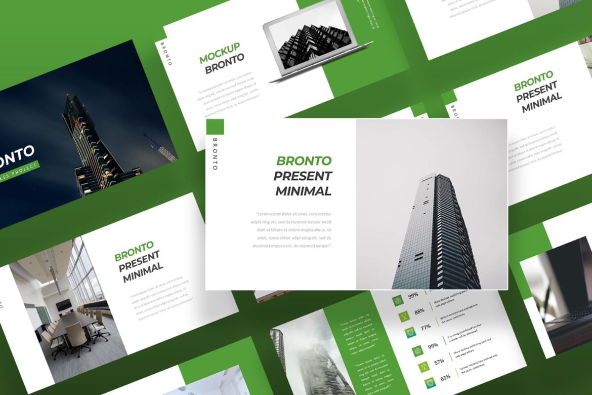 Template Powerpoint Bisnis Bronto yang Modern dan Kreatif