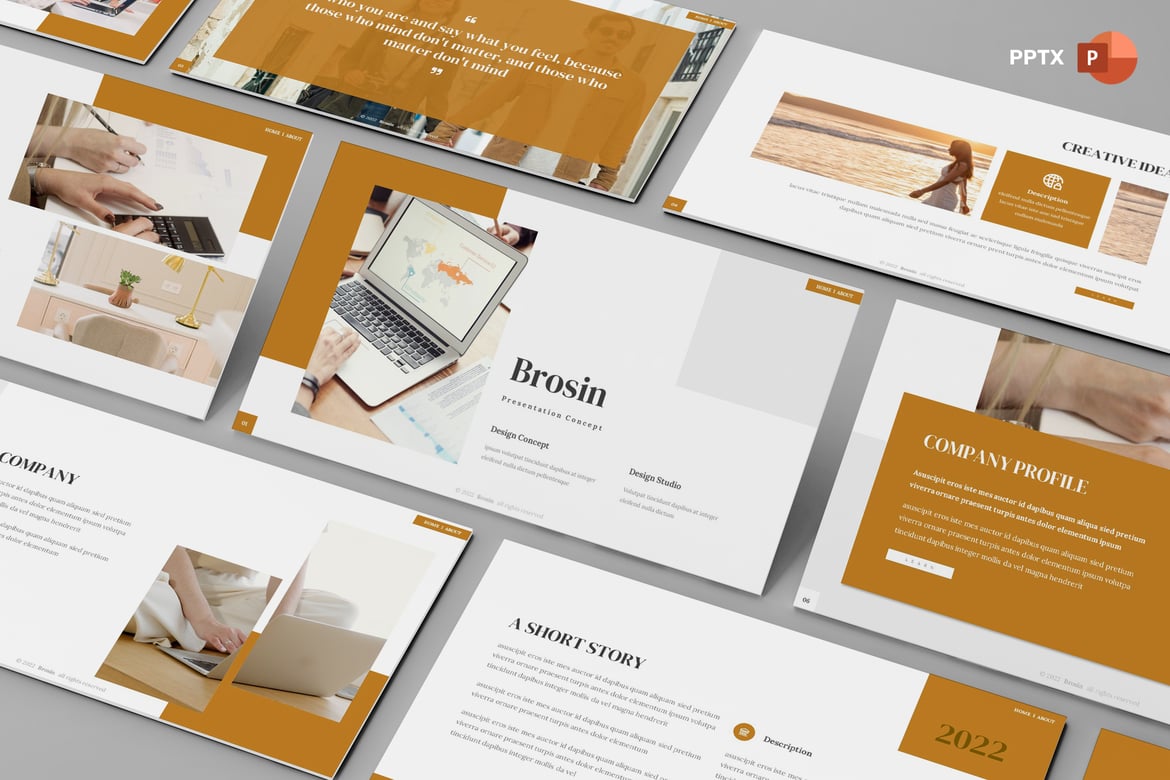 Template PowerPoint Bisnis Brosin - Solusi Presentasi Profesional