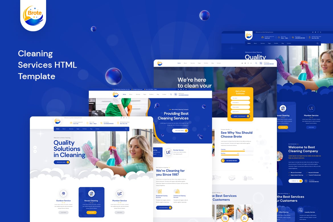 Template Website Brote - Solusi Modern untuk Layanan Kebersihan