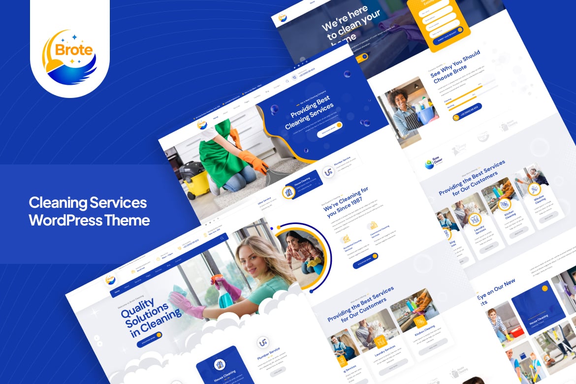 Brote - Tema WordPress Layanan Kebersihan Modern dan Kreatif