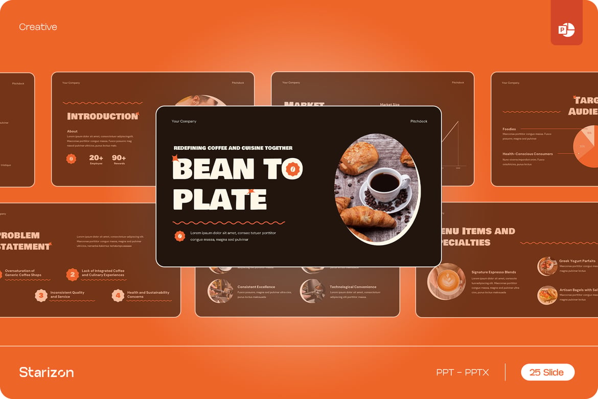 Template Presentasi Pitch Deck Kreatif Coklat • 002