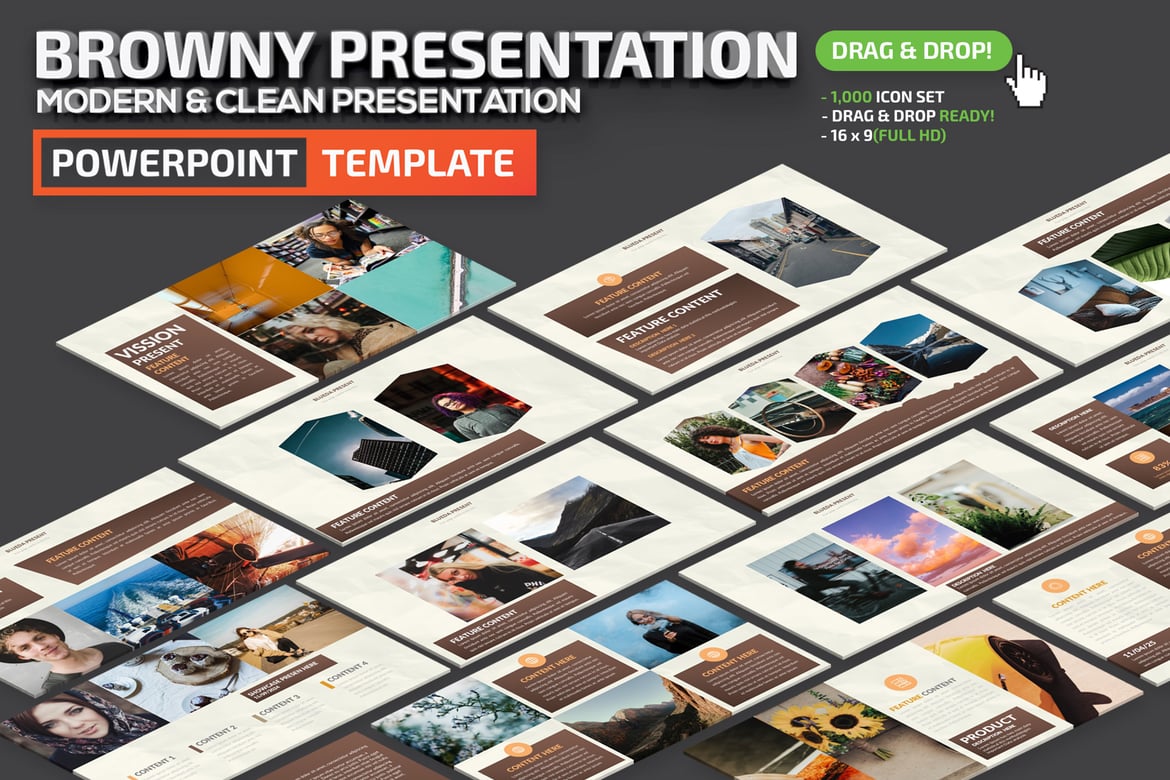 Template Presentasi PowerPoint Browny yang Menarik dan Profesional