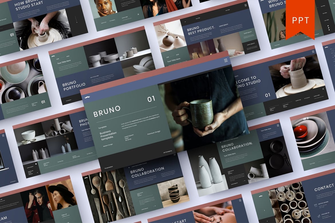 Bruno – Template PowerPoint Bisnis yang Menarik