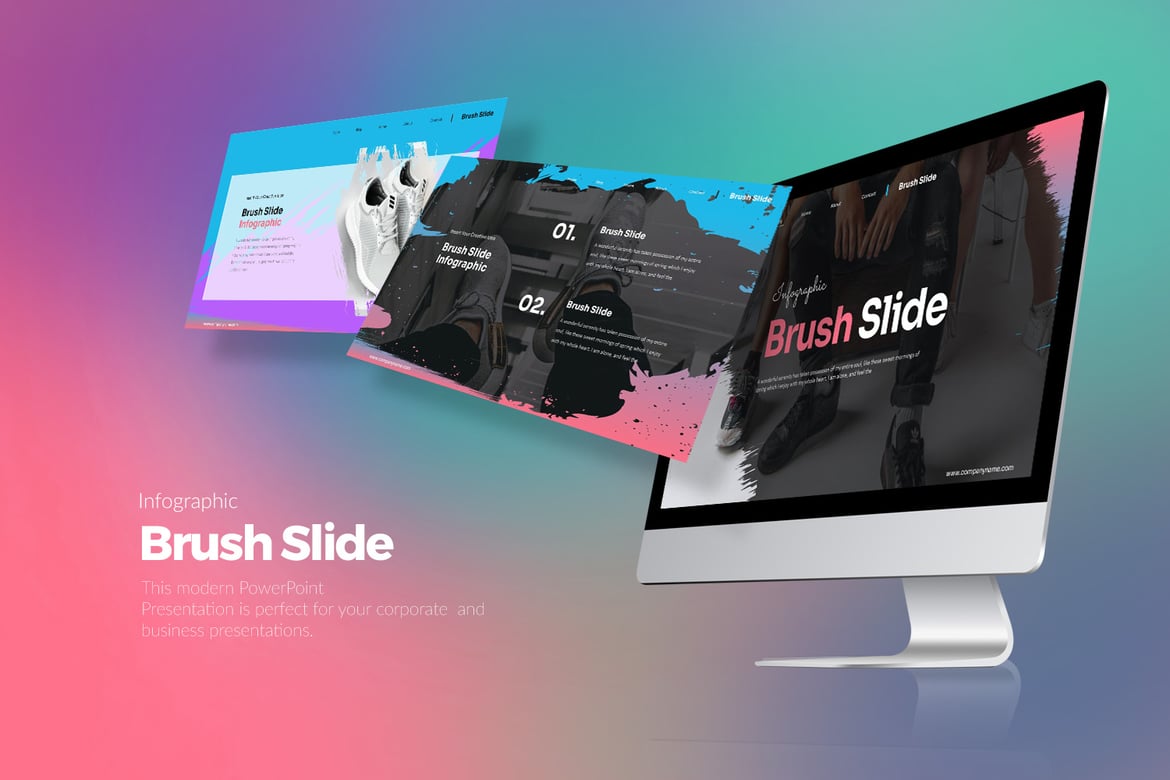 Template Presentasi PowerPoint Brush Slide yang Menarik dan Profesional