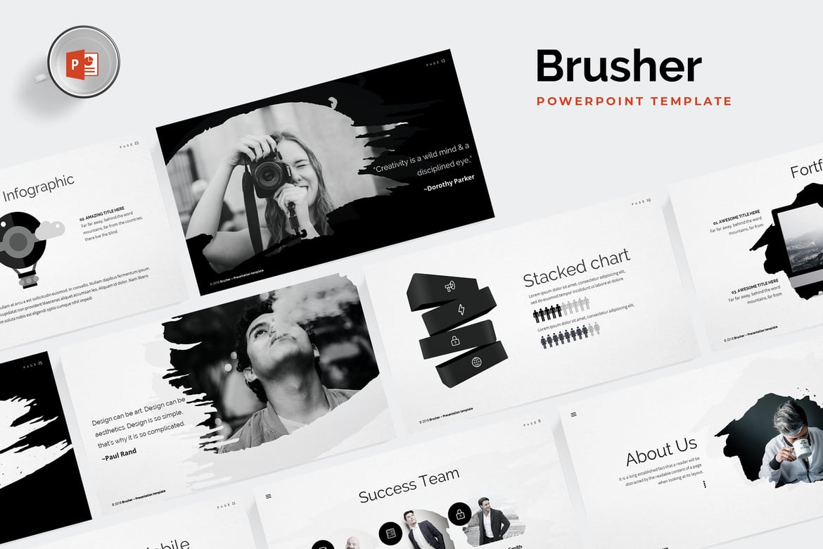 Template Powerpoint Brusher yang Menarik dan Serbaguna