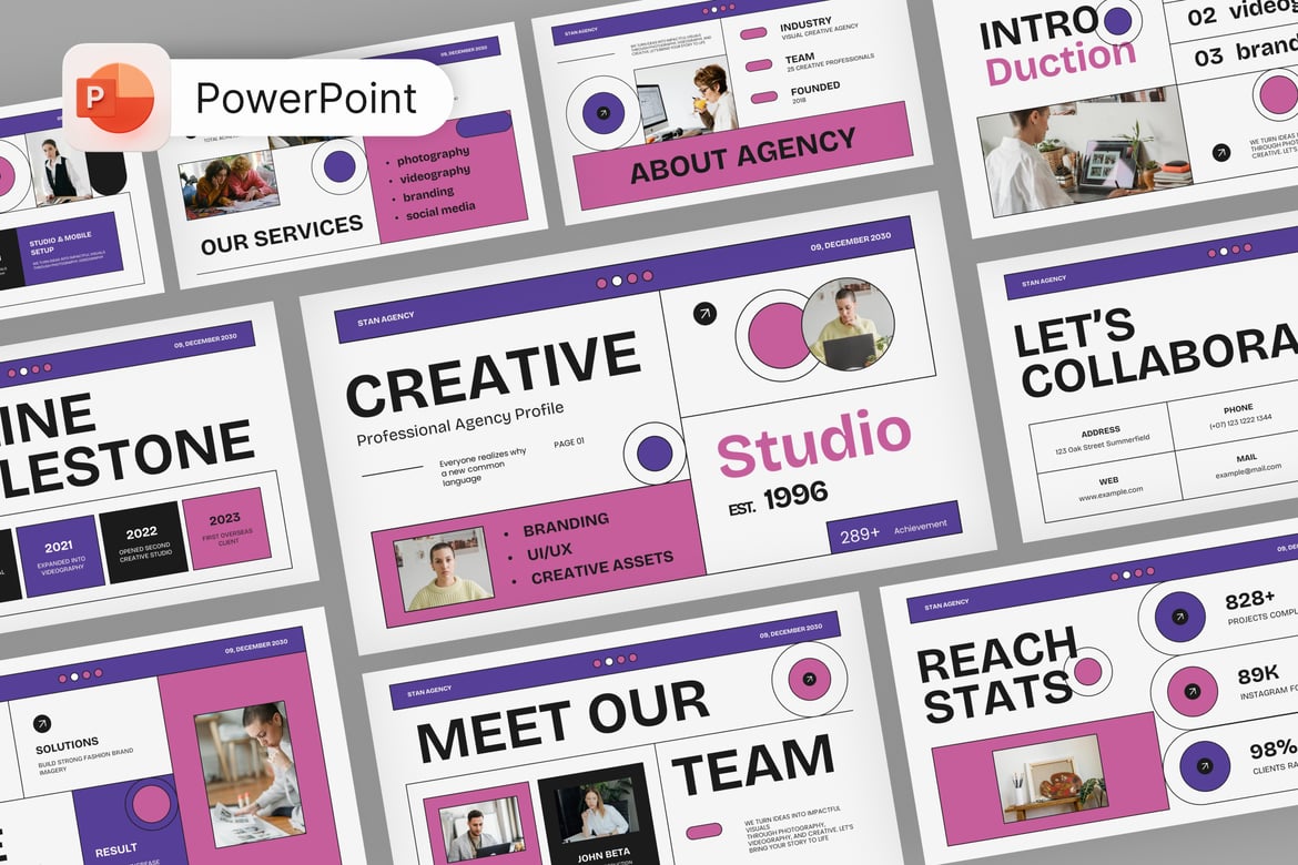 Template Presentasi PowerPoint Brutario yang Kreatif dan Menarik