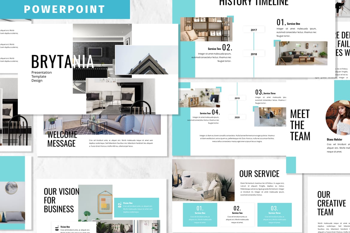 Template Powerpoint Brytania - Solusi Presentasi Multifungsi