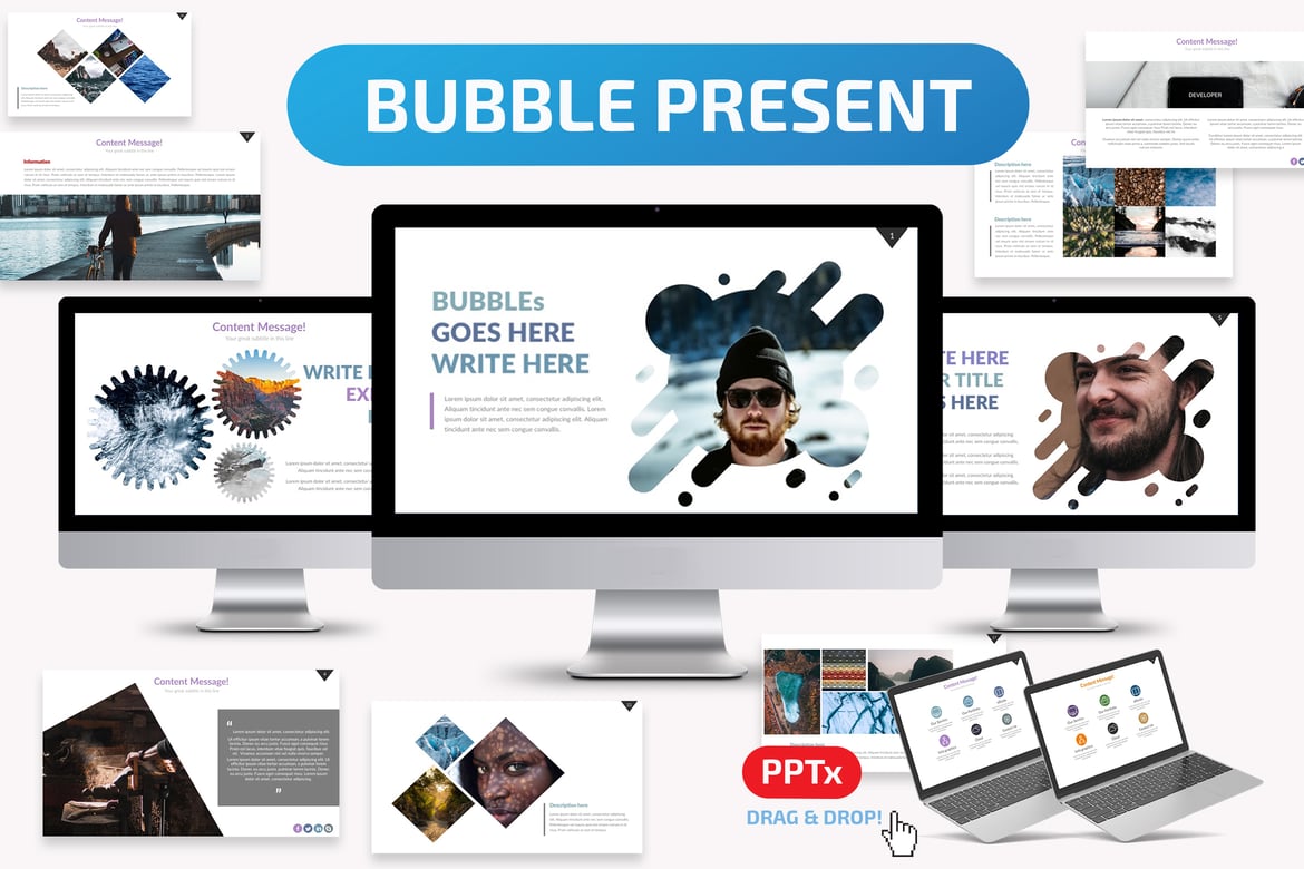 Template Powerpoint Bubble yang Menarik dan Dinamis