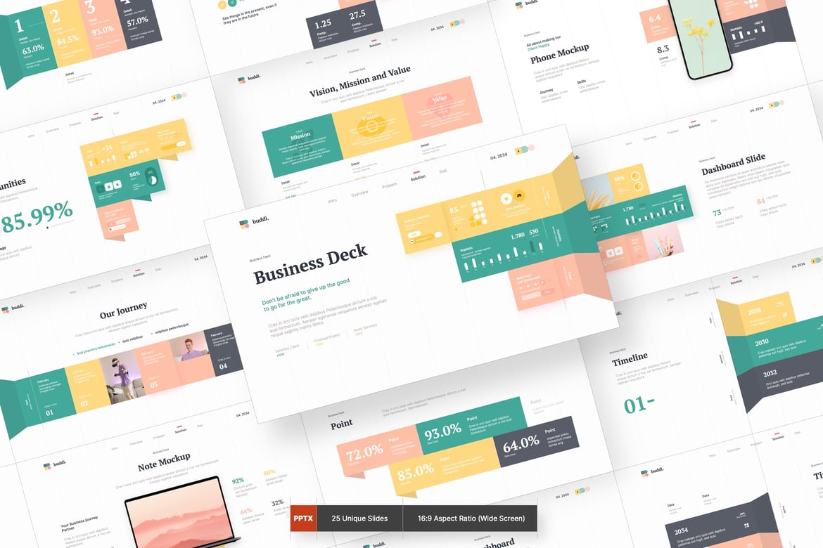 Buddi - Template Presentasi PowerPoint Menarik untuk Pitch Deck
