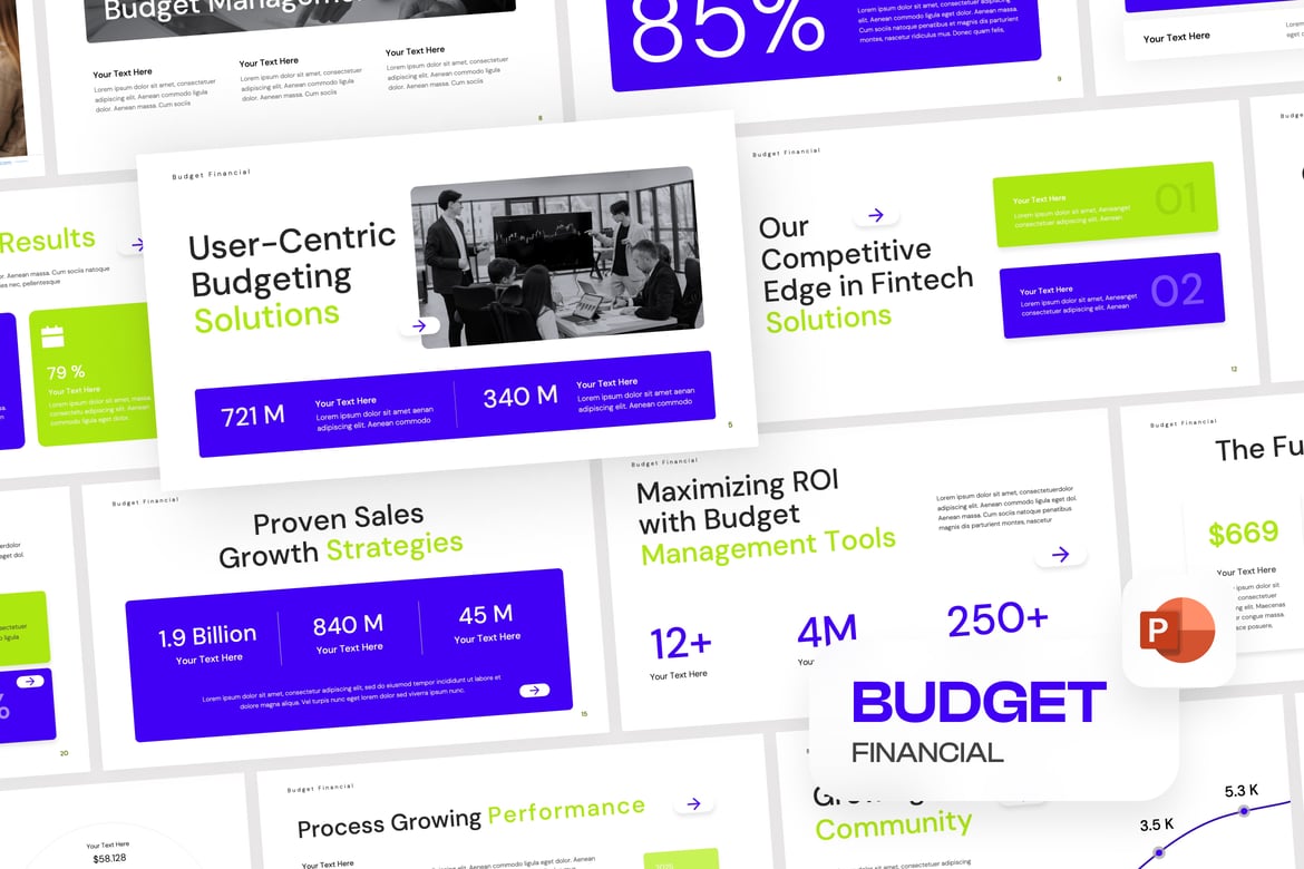 Template Presentasi PowerPoint Anggaran yang Modern