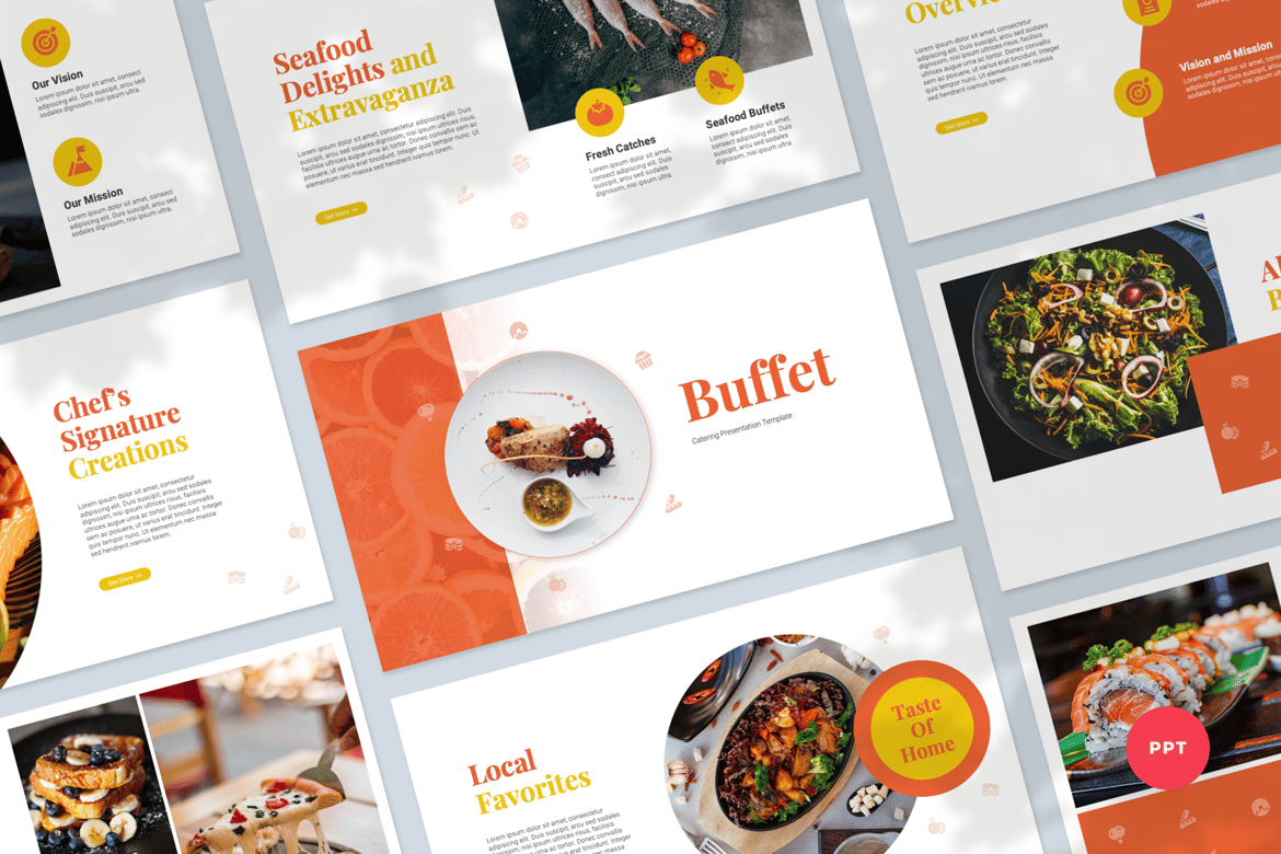 Template Presentasi PowerPoint Buffet - Solusi Kreatif untuk Katering dan Event