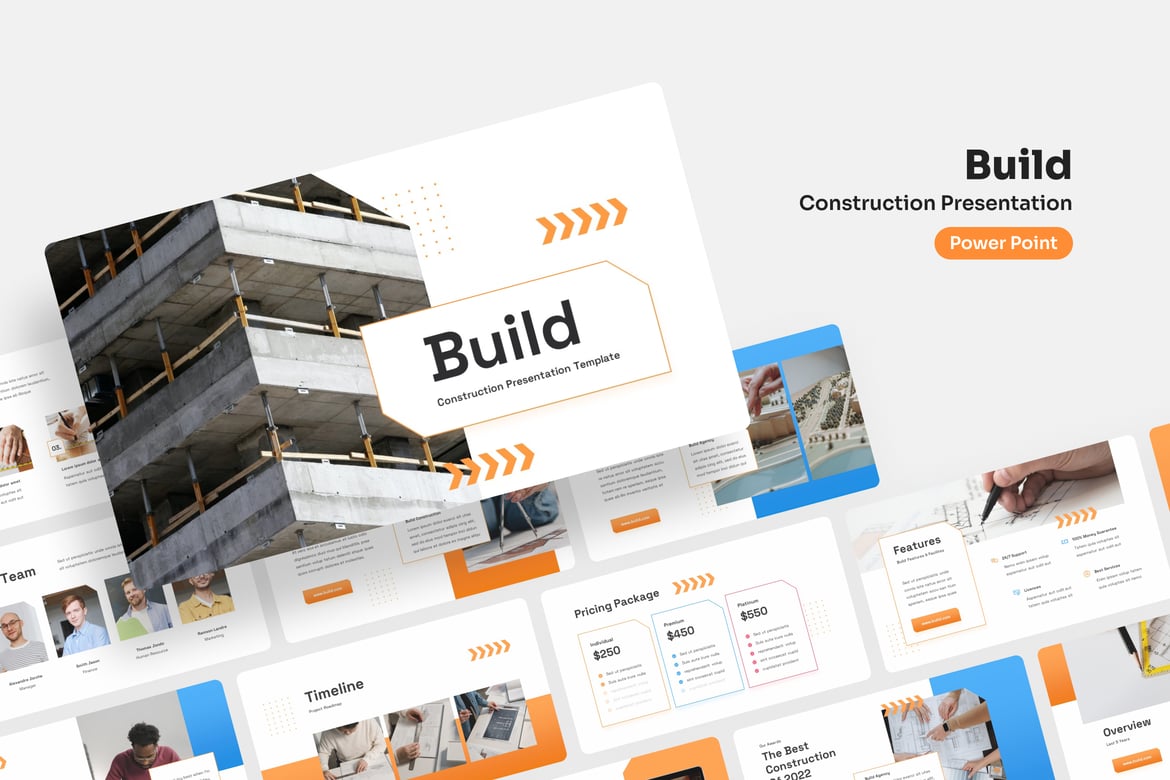 Template Presentasi PowerPoint Konstruksi "Build"