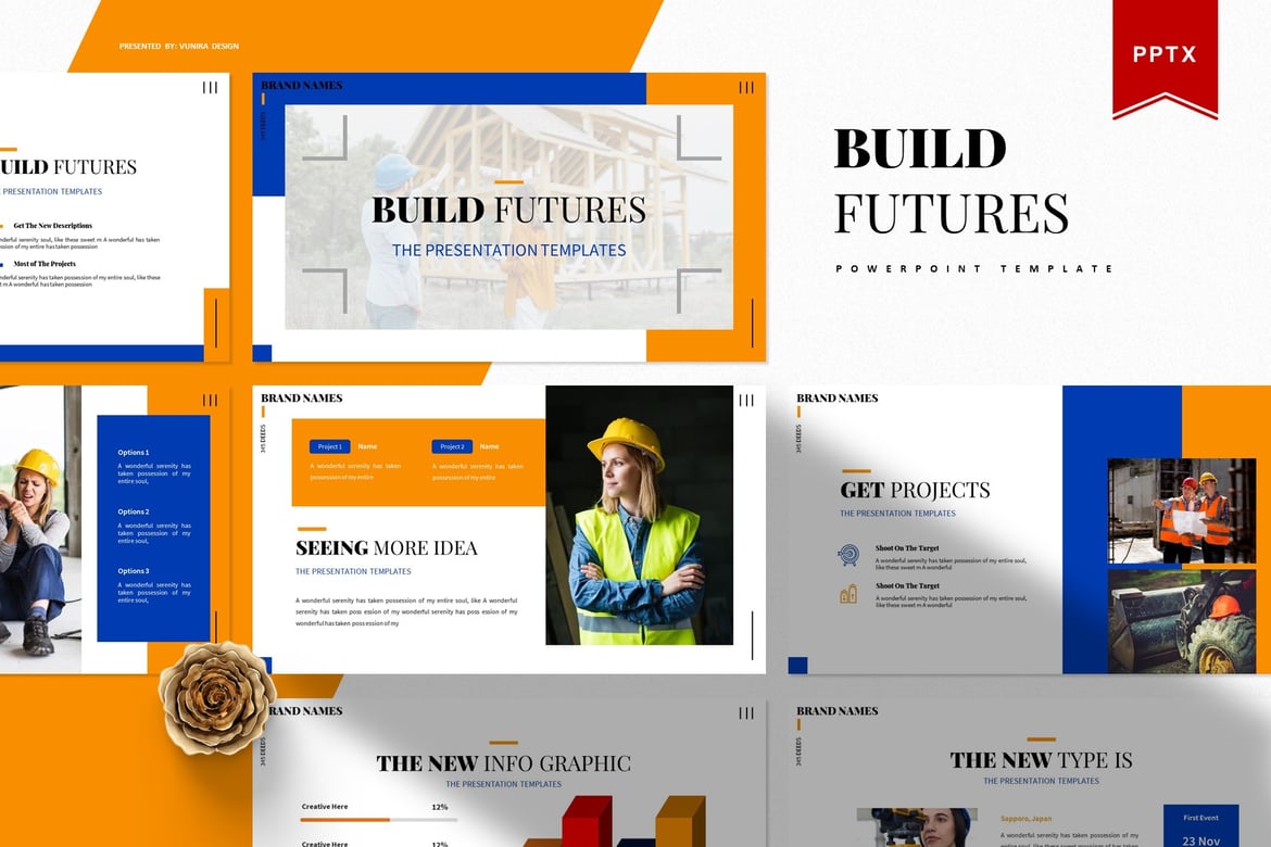 Template Presentasi Powerpoint Build Futures yang Menarik