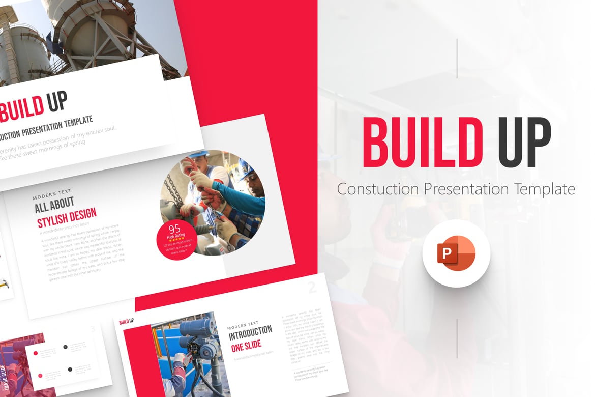 Template PowerPoint Konstruksi yang Menarik dan Fungsional